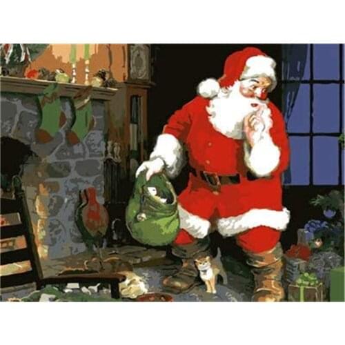 Christmas Santa Claus DIY Embroidery Cross Stitch 11CT Kits Needlework Craft Set Printed Canvas Cotton Thread Home Room