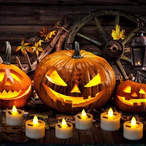 LED Solar Candle Lamp Smokeless Flameless Electronic Candle Light For Outdoor Garden Home Christmas Halloween Party Decoration