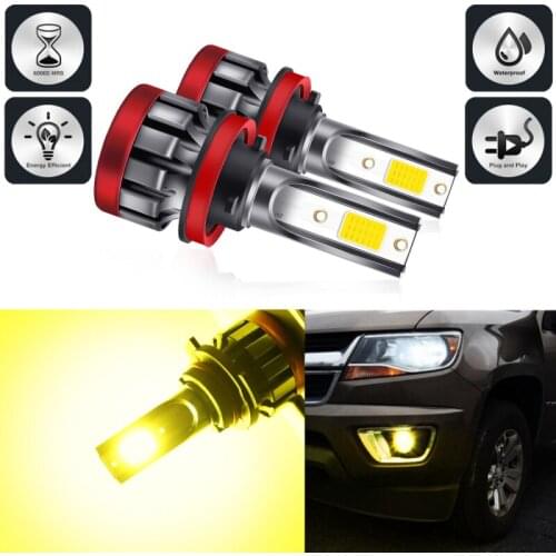 2 pcs H8/H1/880/881/5202/9005/HB3/9006/HB4/P13W Fog Bulbs LED Fog Light Bulbs 3000K Yellow 3000 Lumens 30W High Power