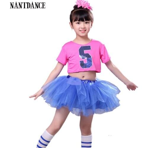 Girl Jazz Dance For Girls Jazz Dance Costumes for Boys Hip Hop Dancing Stage Performance Costumes Girl Cheerleader Suit