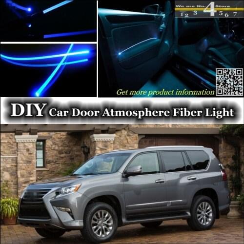 Interior Ambient Light Tuning Atmosphere Fiber Optic Band Lights For Lexus GX Inside Door Panel illumination Not EL light Refit