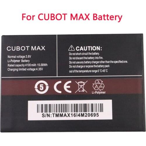 100% New Original Battery for CUBOT MAX 4100mAh Replacement backup battery For CUBOT MAX Cell Phone Batteries