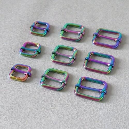 100pcs Bag Backpack Handbag Straps Loop Metal Adjuster Buckle Webbing Slider Dog Pet Collar Garment Leather Clasp Accessories