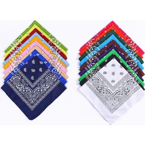 18 Colors Hijab Scarf Women Men Bandana Square Scarf Female Bandana Sports Head Scarf Fashion Headwear Pasiley Hair Tie Band