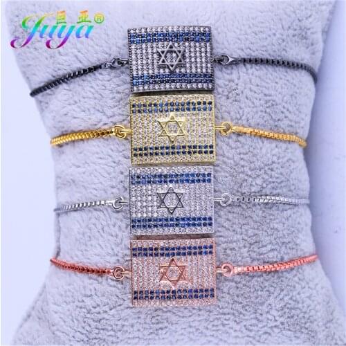 2018 Women Men Fashion Charm Bracelets Handmade Jewelry Isreal Connector Charms With Gold Adjustable Chains Statement Bracelets
