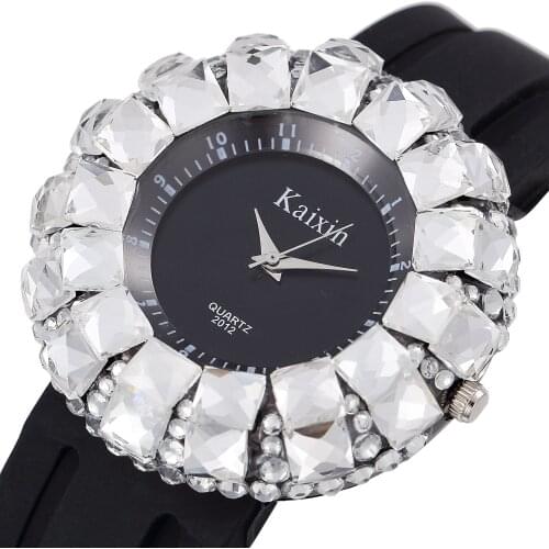 2021 Fashion Womens Watch Luxury Crystal Ladies Top Brand Rhinestone Watches Silicon Quartz Clock Reloj Mujer Montre Femme Uhr
