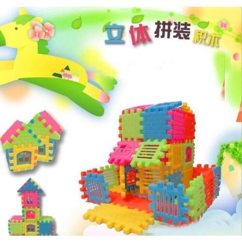 44pcs New Brand Hot Sale Baby Kid Children House Building Blocks Construction Developmental Toy Set Brain Game