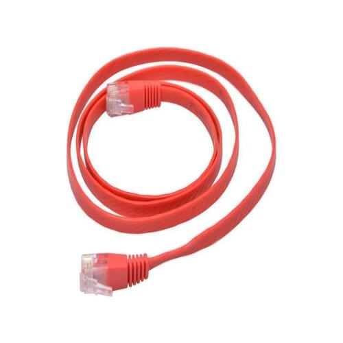 5pieces Red Color 32AWG Short Body RJ45 Flat Ethernet Lan Cable 1m CAT6 Patch Cord