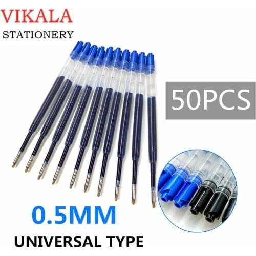 50 pcs 424 black blue ink gel pen refill L98mm Recharge replacement for Metal ballpoint pen Neutral refills office school supply