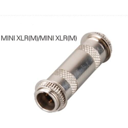 50pcs/lot high quality 3 pin Mini XLR male to 3 pin Mini XLR male adapter with thread lock