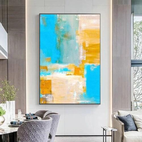 Handmade Abstract Oil Painting Wall Art Modern Minimalist Colorful Picture Canvas Home Decor For Living Room Office No Frame