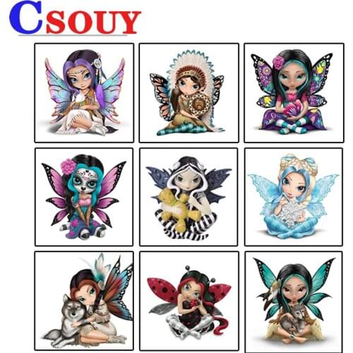 Csouy 5D Diamond painting Cartoon Girl Pictures Full Square/Round Drill Diamond Embroidery Cross stitch Gift Kits Home Decoratio