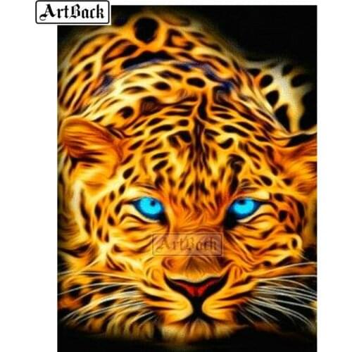 New 5D Diamond Painting Leopard Living Room Decoration Mosaic Embroidery Full Square Drill Resin Crafts ARD237