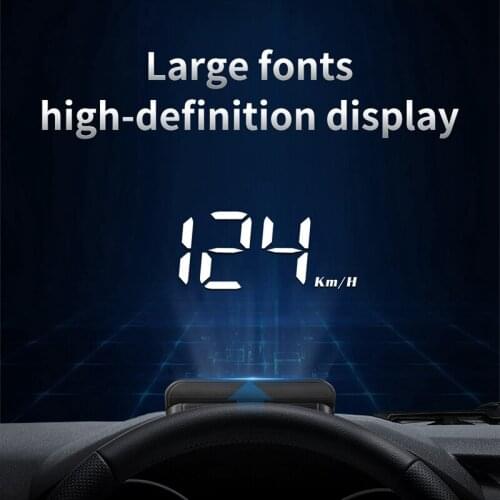 Car HUD OBD2 Head Up Display Water Temperature Warning Alarm System Windshield Projector Car Accessories for Car Black
