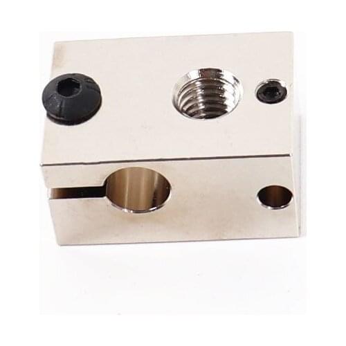 Blurolls PT100 V6 Plated Copper Heat Block For V6 Hotend 3D Printer Heated Block for Sensor Cartridge BMG Extruder TItan Prusa