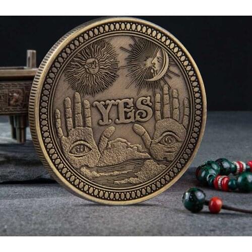 Yes/No Ouija Gothic Prediction Decision Coin All Seeing Eye or Death Angel Angel Nickel USA Morgan Dollar Bar Party Accessories