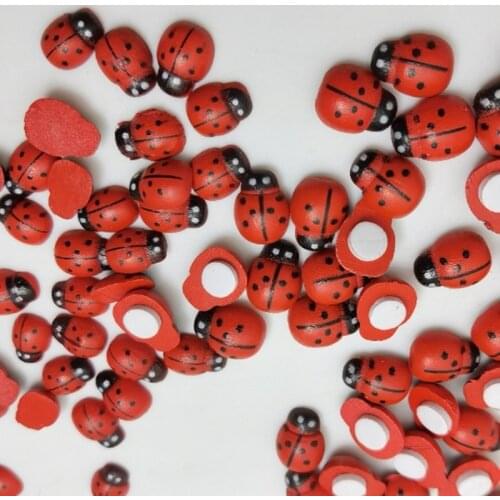 50pcs/100pcs Wooden Ladybird Children Kids DIY Party Holiday Decoration Wedding Decoration Baby Shower Festival Childrens Day
