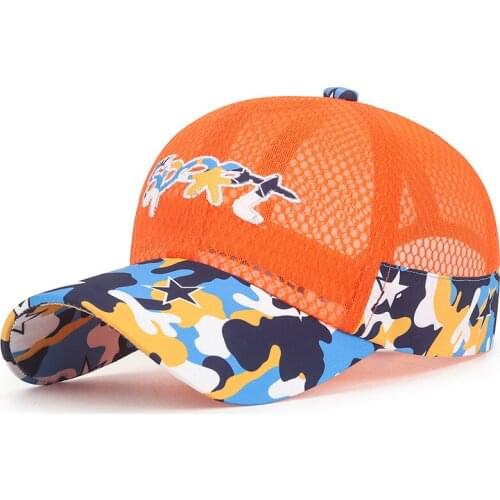 Kids Airy Mesh Light Weight Quick Drying Mesh Sun Protection Baseball Cap Baseball Trucker Hat For 3-13 Year Old Boys And Girls