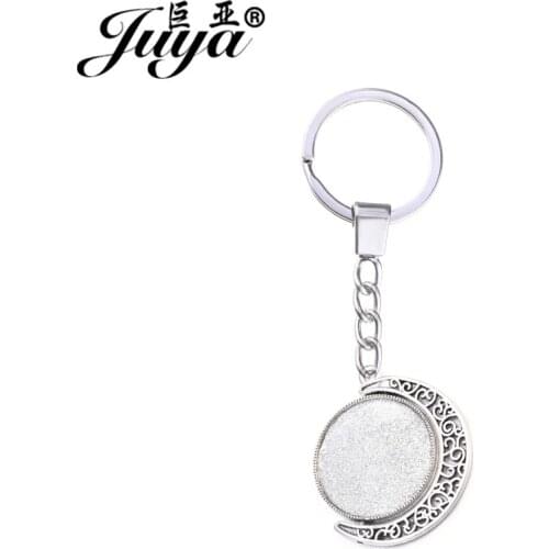 50PCS 20mm Double sided Keychain Base Round Base Setting For Alloy Key Chain DIY Jewelry Making Crafts jewellery Wholesale