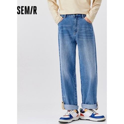 SEMIR Jeans Men Trendy Brand 2021 Fall New MenS Loose Cotton Straight Demin Pants Fashion Casual Trend Jeans Street Clothes