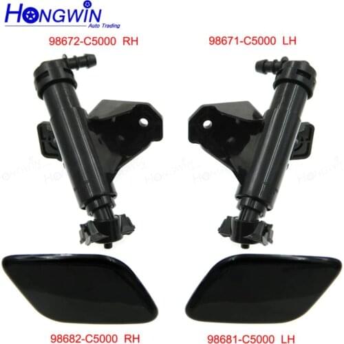 98671-C5000&98672-C5000 Headlight Water Spray Nozzle+98682-C5000&98681-C5000 Cap For KIA Sorento 2015 2016 2017 2018 98671C5000