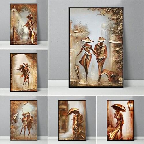 Wonderful Love Romantic Couple Art Interesting Canvas Painting on Wall Art Picture Living Room Poster and Print Home Decoration
