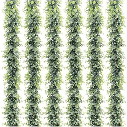Artificial Eucalyptus Garland 6 Packs,Artificial Vines Faux Eucalyptus Greenery Garland,for Wedding/Party/Arch Backdrop