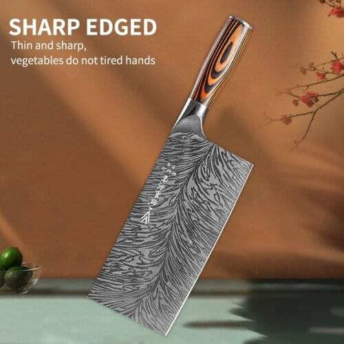Chinese Cleaver Handmade Chopper Chef 5cr15 Stainless Steel Knife Professional Kitchen Knives Meat Vege Slicer Chopping Knife