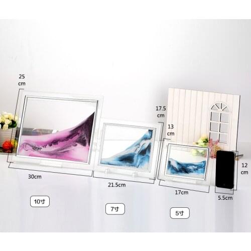 Creative hot gift glass handicrafts wholesale 3D moving art quicksand painting creative hourglass home decoration