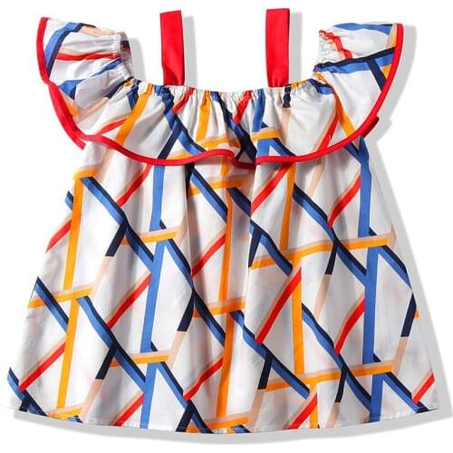 Summer Girls Dresses Kids Strap-neck Dress Kids Elegant Princess Dress Children Party Ball Pageant Dress Outfit Dress Elegant