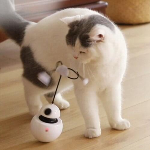 Hot 3 In 1 Multi-Function Electric Rotating Ball Tumbler Game Play With Chase Light For Cats Automatic Interactive Cat Toys