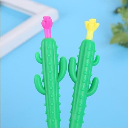Ellen Brook 1 PCS Cute Kawaii Cartoon Cactus Press Automatic Mechanical Pencil School Office Supply Student Stationery Gift