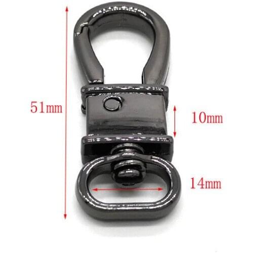 High Quality 14mm Dog Buckle Metal High Rotating Hook Car Keychain Metal Swivel Diy Craft Backpack Bag Parts Hook Accessories
