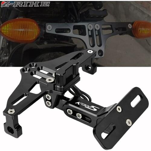 For BMW K1300S K 1300 S 2007-2014 2015 2016 CNC Motorcycle Adjustable Angle Aluminum License Number Plate Frame Holder Bracket