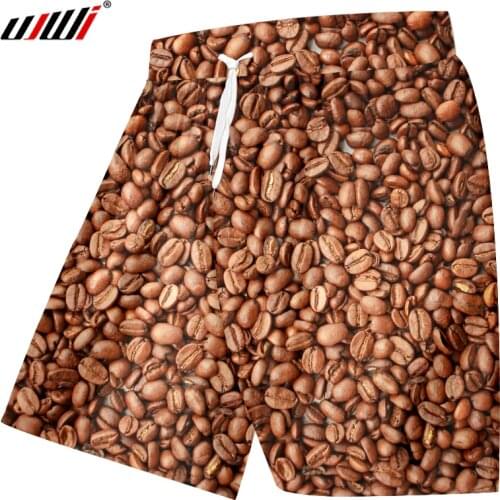 UJWI Man Favorite Coffee beans Beach Shorts 3D Creativity food Shorts Best Selling Casual Printed Tracksuit Wholesale