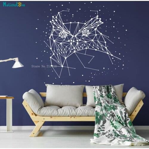 Owl Stars Constellation Decal Animal Stars Wall Sticker Sky Home Decoration Living Room Removable Delicate Poster YT3648