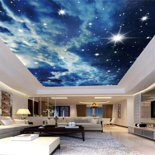 Beibehang Custom Photo wallpaper Starry sky clouds stars Ceiling Wallpaper 3D Living Room Bedroom KTV Bar Ceiling Wall Wallpaper