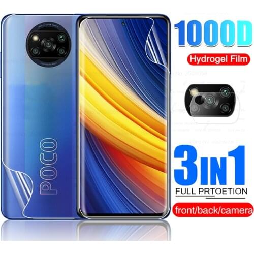 Front+Back Hydrogel Film for Poco X3 Pro Screen Protector Not Glass On for Xiaomi Little Poco X 3 NFC PocoX3 6.67'' Camera Glass