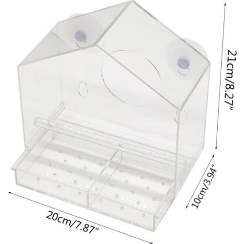 T84E Family Hanging Window Bird Feeder Bird Outdoor Bird Feeder Other Pet Feeder Bird Pet Cage Hanging Bowl Parakeet Birdbath