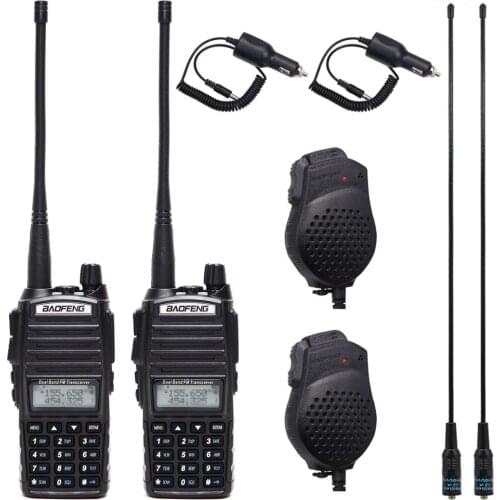 1pcs/2pcs Walkie Talkie Baofeng UV-82 Radio Station 5W Portable Baofeng UV 82 Radio amateur BF-UV82 Dual PTT Two Way Radio 2-PTT