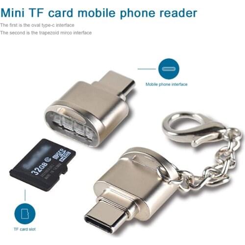 Portable Mini USB Type C to SD TF Memory Card Read Adapter Converter USB 3.1 OTG Adapter USB C Interface Card Reader Key Chain