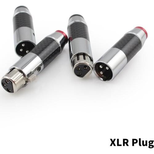 HiFi Carbon Fiber XLR Male Female Connector With Copper Plated Gold Canon Audio Balance Plug