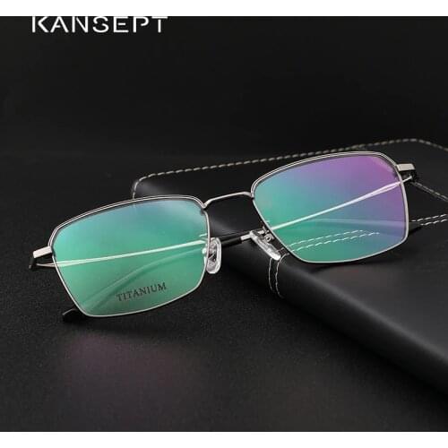 Titanium Men Glasses Frame Square Men Business Style Myopia Prescription Eyeglasses Optical Frame Ultralight#190005