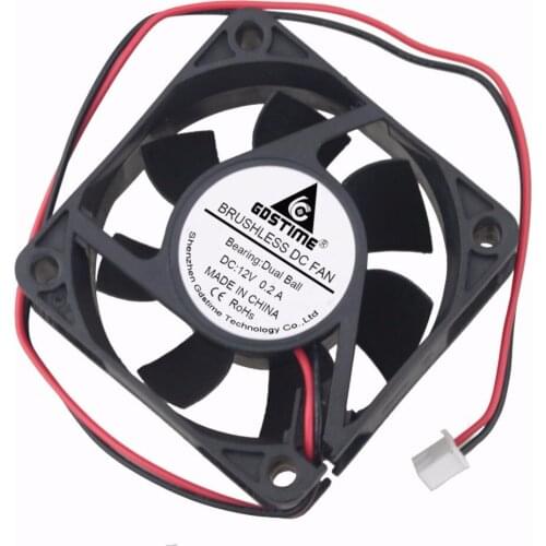 Gdstime 100 Pcs 12V 6025 6cm Ball Bearing DC Brushless Cooling Fan 60x60mm Cpmputer PC Case CPU Cooler 60mm x 25mm 2Pin