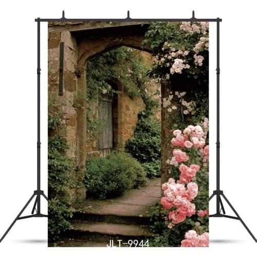 Flowers House Arched Door Vinyl Photography Backdrop For Wedding Children Baby New Born Background Photo Booth Studio Photocall