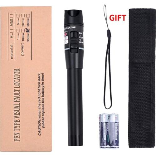 30mW 30KM Visual Fault Locator, Fiber Optic Cable Tester Meter, Red Light Cable Test Equipment for 2.5mm Universal Connector, FC