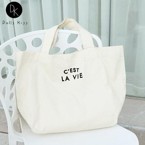 Ladies Canvas Shoulder Bag Women Literary Simple French Handbag Female Eco-Friendly Grocery Bag Girl Casual Large-Capacity Totes
