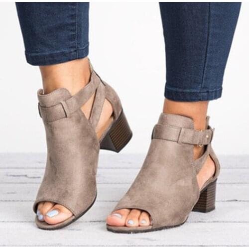 SLYXSH 2019 Summer Fashion Style Wedges Pumps High Heels Buckle Strap Gladiator Women Solid Plus Size 34-43