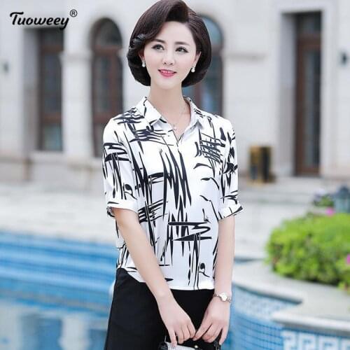 Floral Print Top O Neck Elegant plus size mom Shirt Women Office Bottom Vintage Chiffon Blouse Autumn Spring Korea Shirts Blusas