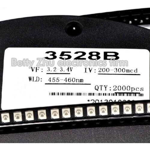 200PCS/LOT 1210 3528 SMD LED bright blue light-emitting diodes